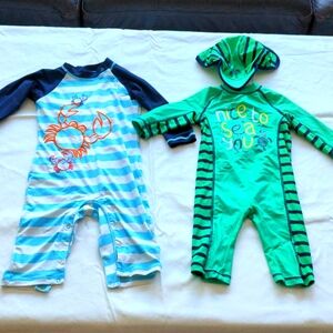 Two long sleeve boy swimsuits